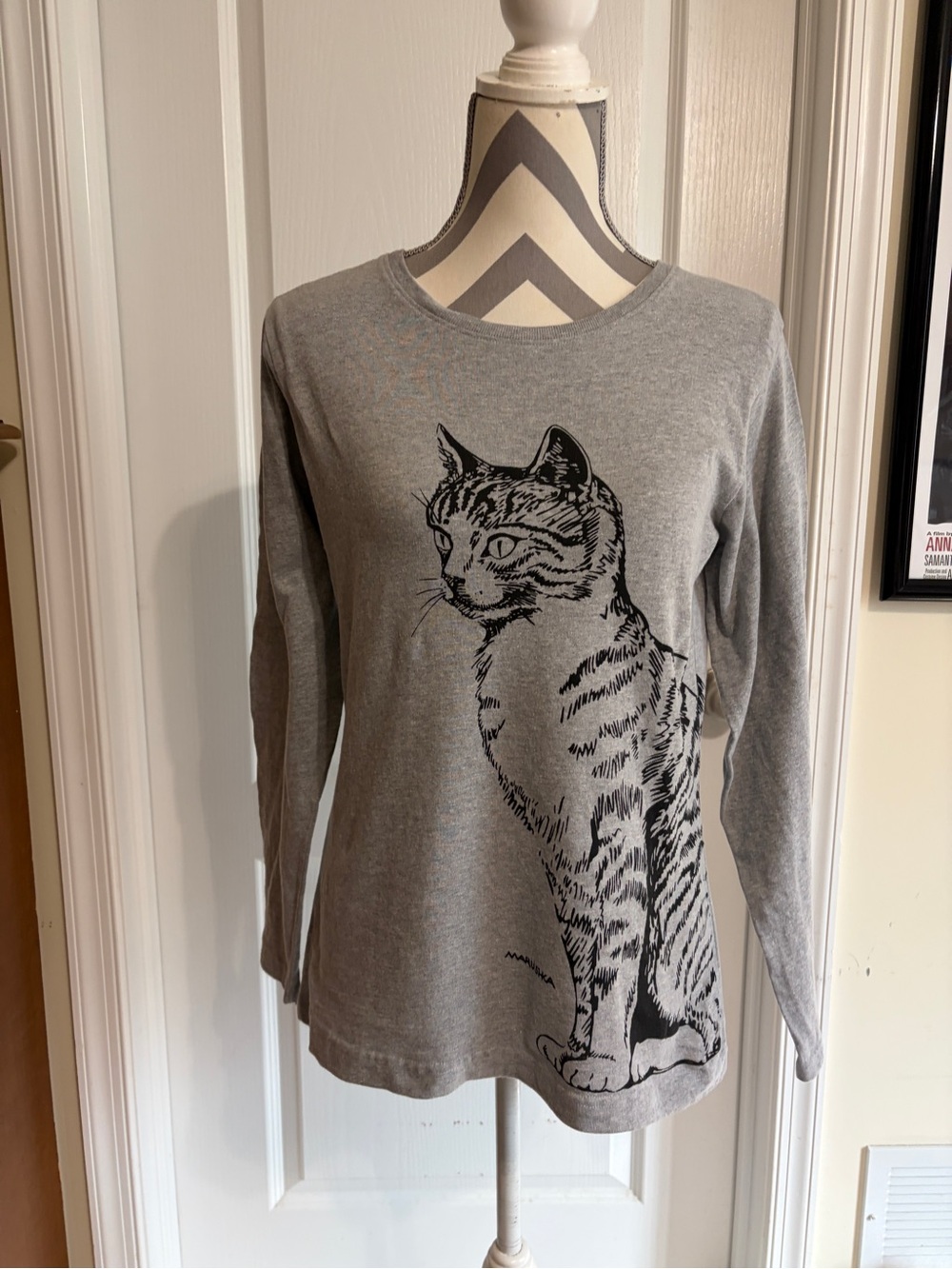 Marushka Handprints Cat Shirt Size Medium